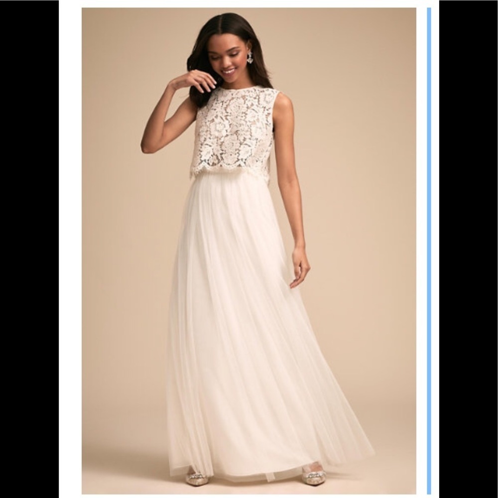 NWT BHLDN Jenny Yoo Louise Tulle skirt Ivory sizes 0, 8, 10, 18